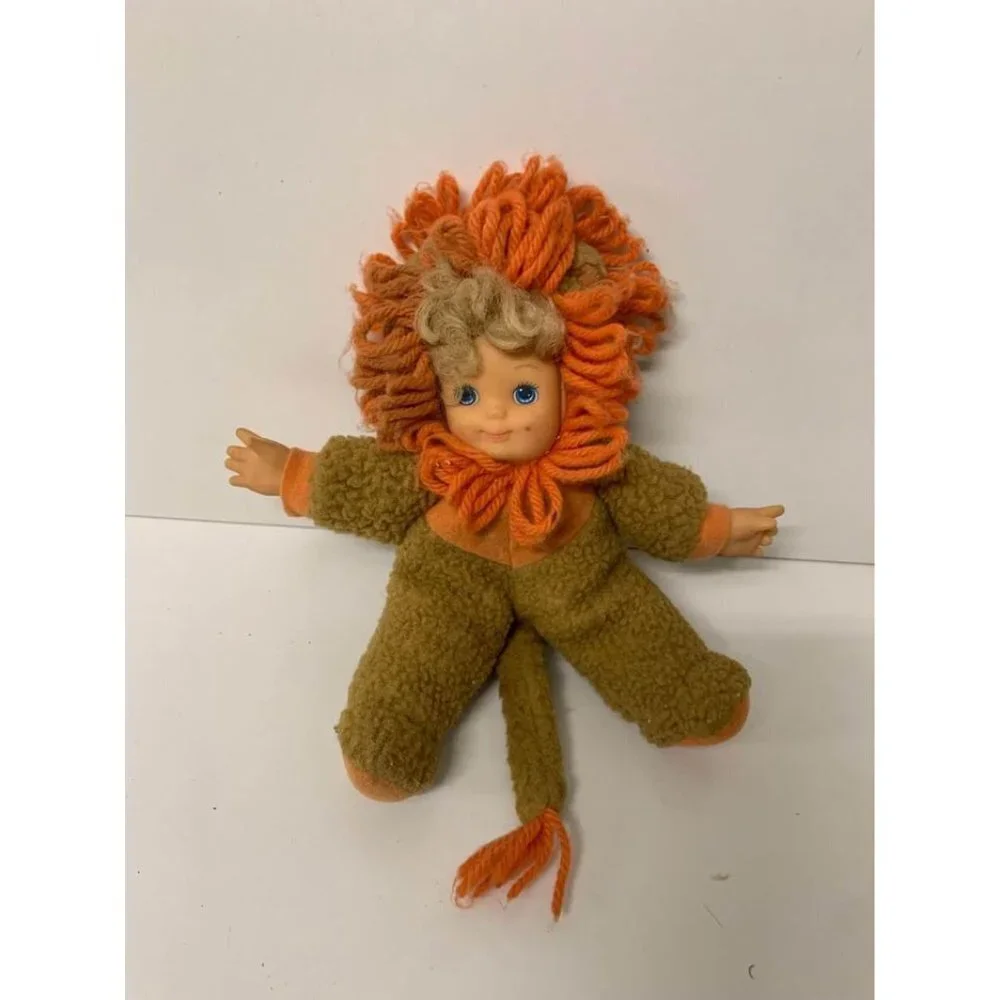 Vintage Lion Stuffed Plush Doll in Lion costume HK City Toys FTY LTD